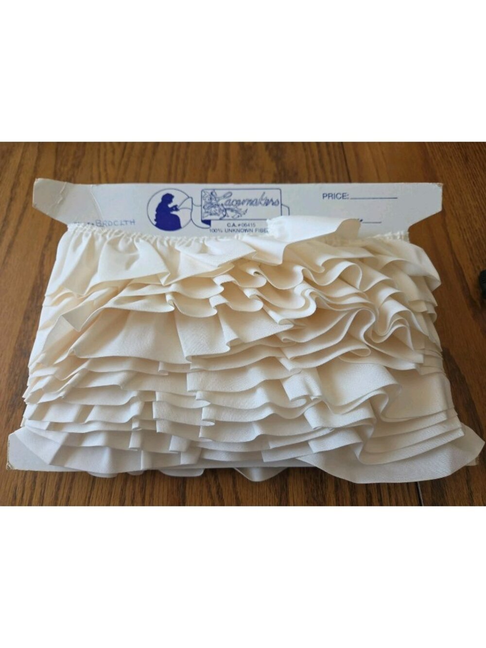 8 Yards Lacemakers Cream Ivory Broadcloth Gathered Ruffle Trim 2" wide